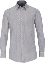 Casa Moda Heren Overhemd Wit Grijs Gestreept Gekleurde Dot Comfort Fit - 3XL