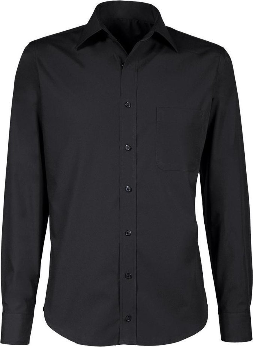 Giovanni Capraro Heren Overhemd Zwart Semi Spread ML7 Comfort Fit - 37