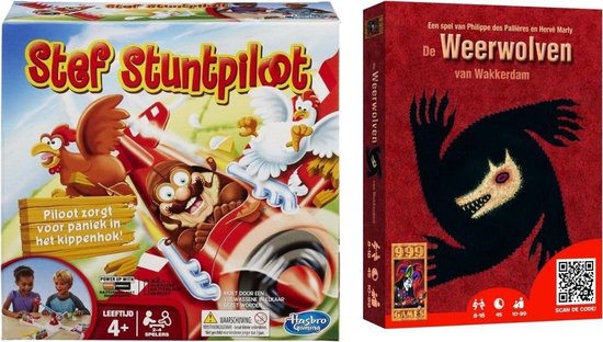 Afbeelding van het spel Spellenset - Bordspel - Stef Stuntpiloot & Weerwolven van Wakkerdam