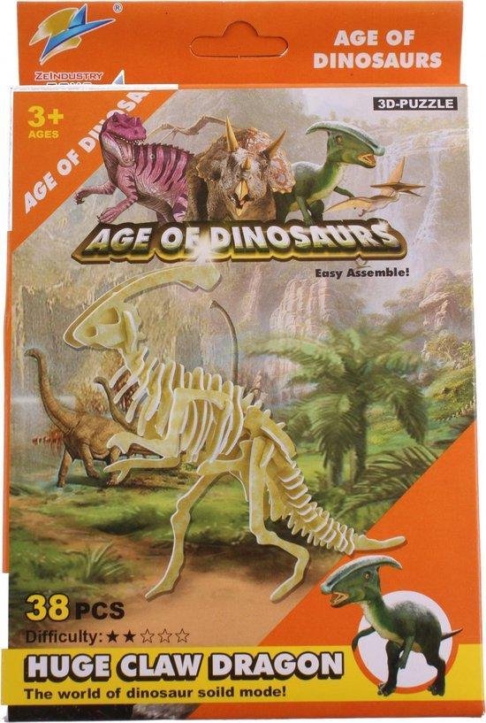 Afbeelding van het spel 3D Dinosaurus puzzel 38-delig - Huge claw dragon - Dino puzzel 3D - leuk voor kerst