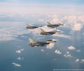 Schilderij F-16 vliegtuigen in formatie - Plexiglas - Koninklijke Luchtmacht - 100 x 80 cm