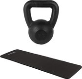 Tunturi - Fitness Set - Fitnessmat 180 x 60 x 1,5 cm - Kettlebell 12 kg