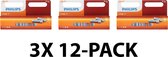 Philips AAA Batterijen - R03 - 1,5V – Voordeelverpakking 36 stuks