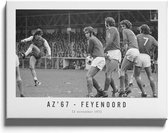 Walljar - AZ'67 - Feyenoord '72 - Zwart wit poster met lijst