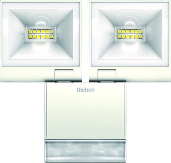 Waarneembaar abstract alarm Theben 1020933 theLEDA S20 W WH dubbele LED-spot met bewegingsmelder voor  buiten,... | bol.com
