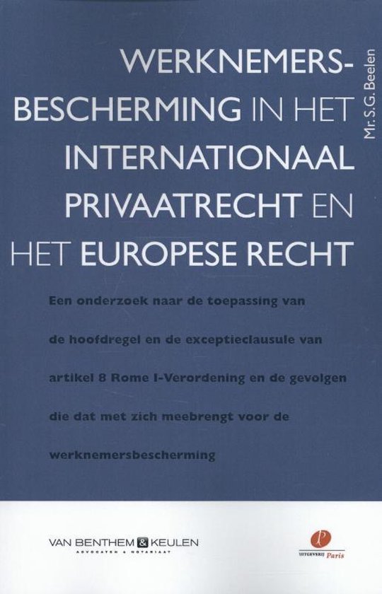 Werknemersbescherming in het internationaal privaatrecht en  ... - cover