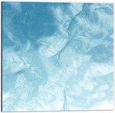 Dibond - Blauw/Witte Vlekken - 50x50cm Foto op Aluminium (Wanddecoratie van metaal)