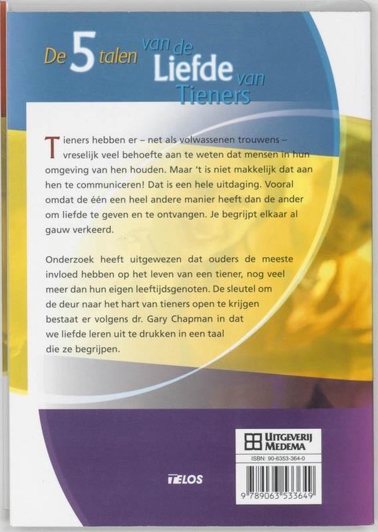 De 5 talen van de Liefde van Tieners, Gary Chapman 9789063533649 Boeken De 5 talen van de Liefde van Tieners, Gary Chapman 9789063533649 Boeken
