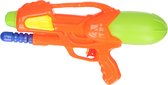 1x Waterpistolen/waterpistool oranje van 30 cm met pomp kinderspeelgoed - waterspeelgoed van kunststof - waterpistolen met pomp