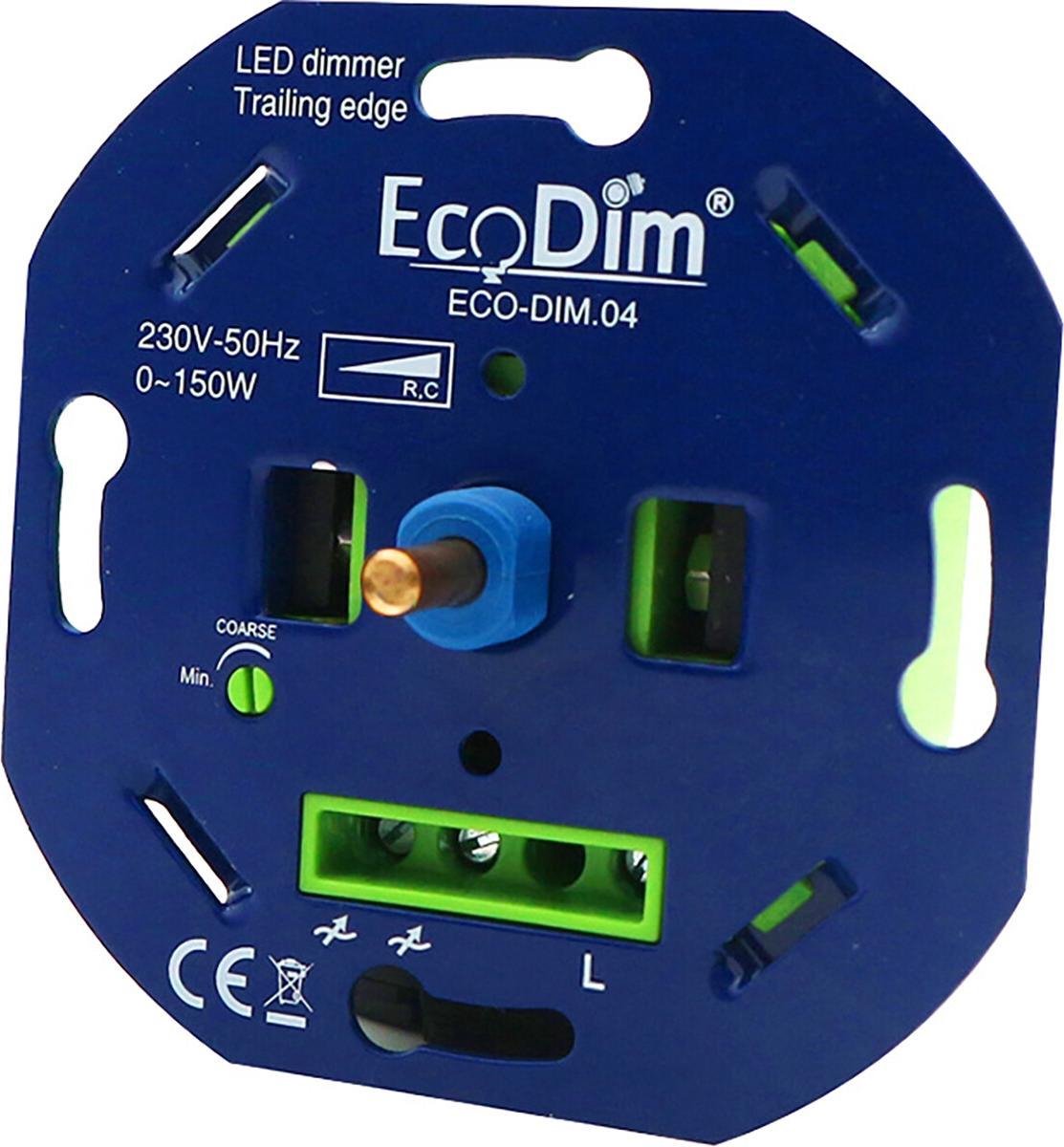 apotheker Stereotype spijsvertering EcoDim - LED Dimmer - ECO-DIM.04 - Fase Afsnijding RC - Inbouw - Enkel Knop  - 0-150W | bol.com