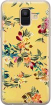 Samsung A6 2018 hoesje siliconen - Floral days | Samsung Galaxy A6 2018 case | geel | TPU backcover transparant