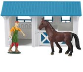 Dutch Farm Paardenstal met Figuur en Paard