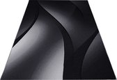 Modern laagpolig vloerkleed Plus - zwart 8010 - 80x300 cm