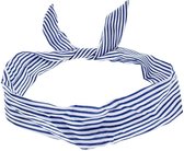 Zac's Alter Ego Ijzerdraad haarband Navy Blue Stripe Blauw/Wit