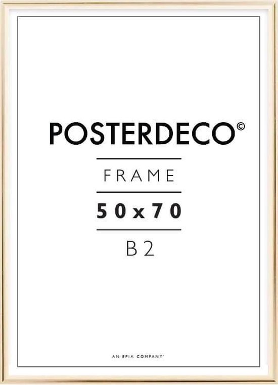 Fotolijst - Posterdeco - Premium Metaal - Fotomaat 50x70 cm (B2) - Posterlijst - Fotolijstje - Goud