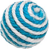 Ferplast Kattenspeelgoed Bal 10 X 5,5 Cm Sisal Wit/blauw