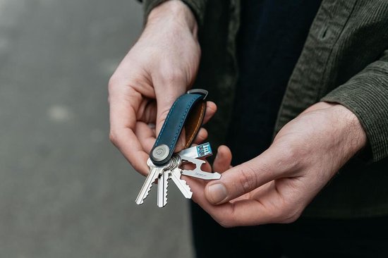 Porte-clés en cuir Orbitkey 2.0 Crazy Horse Chestnut Brown
