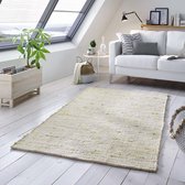 Wollen vloerkleed handweef Oslo - crème/groen 160x230 cm