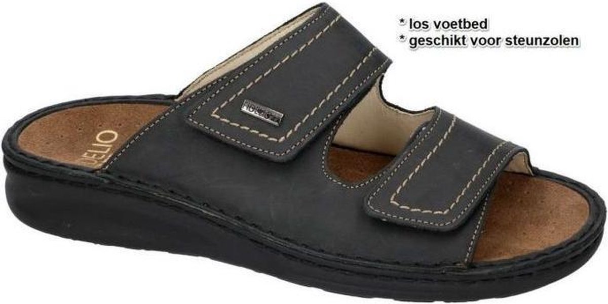 Fidelio Hallux -Heren zwart pantoffel slippers