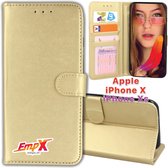EmpX Telefoonhoesje - Book Case - Geschikt Voor Apple IPhone X - Goud
