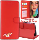 EmpX.nl Galaxy S7 Edge Plus Rood Boekhoesje | Portemonnee Book Case voor Samsung Galaxy S7 Edge Plus Rood | Flip Cover Hoesje | Met Multi Stand Functie | Kaarthouder Card Case Galaxy S7 Edge 