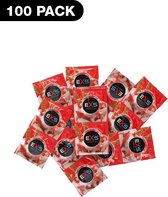 Exs Strawberry - 100 pack - Condoms - natural latex-plain color - Discreet verpakt en bezorgd
