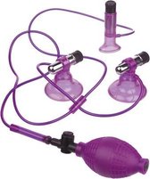 Vibrating Triple Suckers - Nipple Vibrators & Stickers - purple - Discreet verpakt en bezorgd