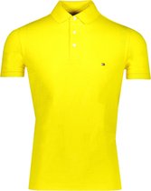 Tommy Hilfiger Polo Geel Geel Aansluitend - Maat S - Heren - Lente/Zomer Collectie - Katoen;Elastaan