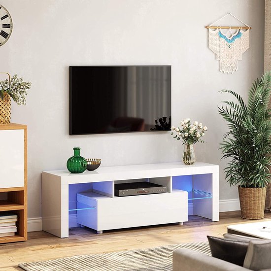 Tv-kast met led-verlichting tv's tot 60 inch, grote tv-tafel/lowboard, 35 x... bol.com