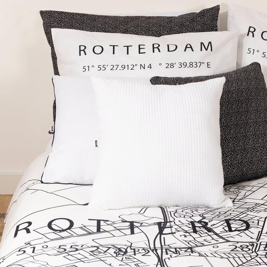 BINK City Dekbedovertrek Rotterdam 1 persoons 140x200/240 cm wit/zwart  (inclusief... | bol.com