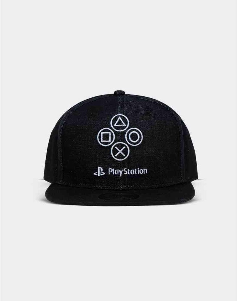 Playstation Snapback Pet Denim Symbols Zwart
