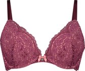 Hunkemöller Dames Lingerie Voorgevormde push-up beugel bh Rose  - Rood - maat E80