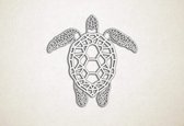 Line Art - Schildpad - XS - 25x25cm - EssenhoutWit - geometrische wanddecoratie