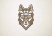 Line Art - Wolf 4 - XS - 30x19cm - Eiken - geometrische wanddecoratie