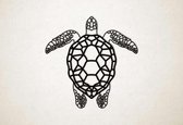 Line Art - Schildpad - XS - 25x25cm - Zwart - geometrische wanddecoratie