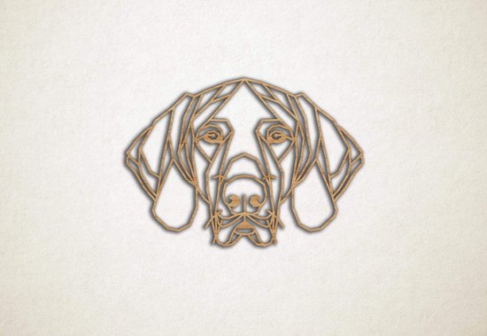 Line Art - Hond - German Pointer - XS - 21x30cm - Eiken - geometrische wanddecoratie