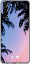 6F hoesje - geschikt voor Samsung Galaxy S21 -  Transparant TPU Case - Sunset Palms #ffffff