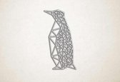 Line Art - Pinguin - M - 90x50cm - EssenhoutWit - geometrische wanddecoratie