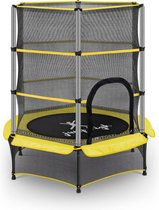 Uniprodo Kindertrampoline - met veiligheidsnet - 140 cm - 50 kg - geel