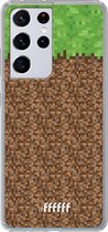 6F hoesje - geschikt voor Samsung Galaxy S21 Ultra -  Transparant TPU Case - Minecraft - Grass #ffffff