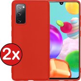 Samsung A41 Hoesje - Samsung Galaxy A41 Hoesje Case - Samsung A41 Cover Rood - 2 PACK