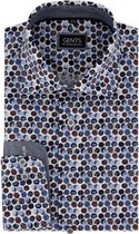GENTS | Overhemd Heren Volwassenen print cirkels blauwrood Maat XL 43/44