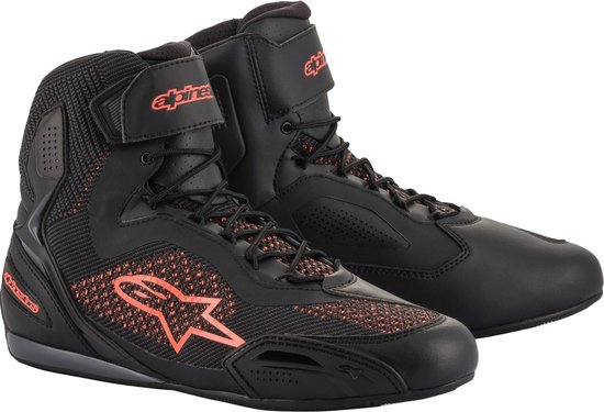 Alpinestars Faster-3 Rideknit Zwart Rood Fluo - Maat US 7.5 - Laars