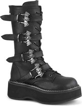 DemoniaCult - EMILY-322 Kniehoge laarzen - Vleermuis - 40 Shoes - Zwart
