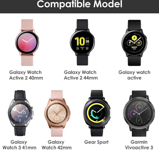 Siliconen Smartwatch bandje - Geschikt voor  Samsung Galaxy Watch Active sport band - wit - Horlogeband / Polsband / Armband - Merkloos