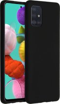 Accezz Hoesje Geschikt voor Samsung Galaxy A51 Hoesje Siliconen - Accezz Liquid Silicone Backcover - Zwart