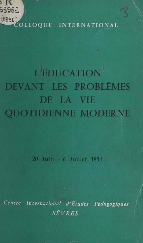 L'éducation devant les problèmes de la vie quotidienne mod ... - cover