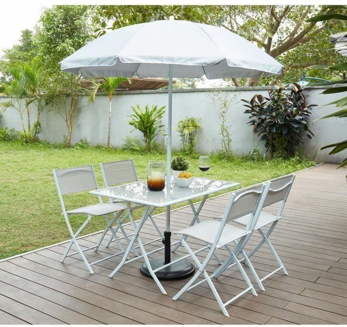 SAMOA Tuinset 4 personen klaptafel 110x70cm en 4 stoelen