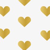 Hartjes stickers goud 50 stuks 50mm - Sluitstickers - Sluitzegels - Trouwkaart - Geboortekaartjes - Envelop stickers - Cadeau & Traktatie Stickers - Huwelijk - Babyshower