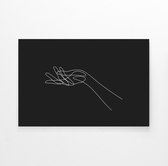 Walljar - Hand Line Art - Muurdecoratie - Poster met lijst